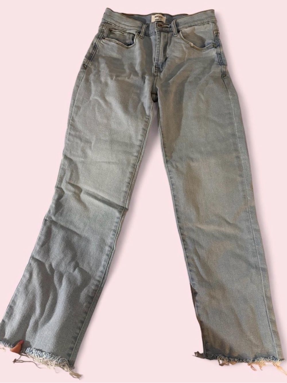 Kensie Straight-Leg Jeans in Washed Light Blue